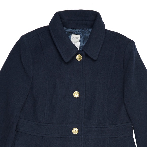 New JCREW Wool Blend Lady Coat in Navy - Picture 3 of 3